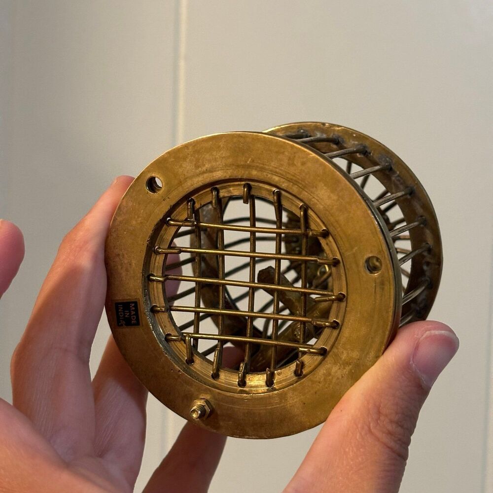 Vintage Brass Metal Handmade Bird Cage Decor 5"x 3.5" Made In India DAMAGED - Picture 5 of 7